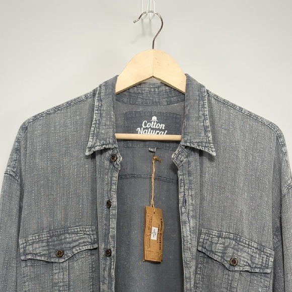 Cotton Natural Mens Long Sleeve Halo Fossil Gray Shirt XXL Lightweight NWT HTF - Picture 7 of 15